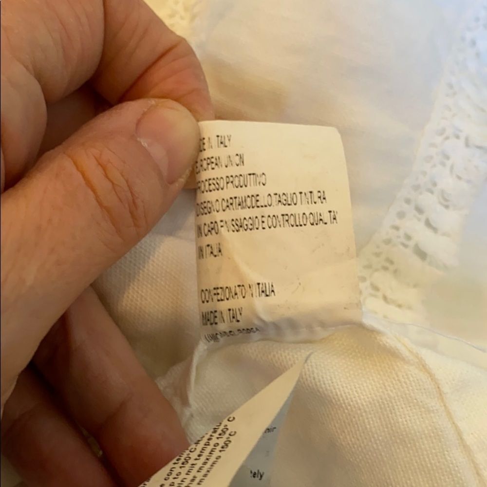 120% Lino White Fringe Jacket Hook & Eye Closure Size 6 - Picture 8 of 16